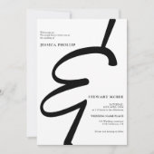 Fett Schwarz-weiß in einer kalligraphischen Hochze Einladung (Vorderseite)