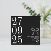 Fett Schwarz-Weiß Monochrome Moderne Moderne Save The Date (Stehend Vorderseite)