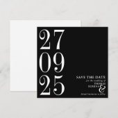 Fett Schwarz-Weiß Monochrome Moderne Moderne Save The Date (Vorne/Hinten)
