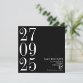 Fett Schwarz-Weiß Monochrome Moderne Moderne Save The Date (Stehend Vorderseite)