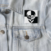 Fett Schwarz-Weiß-optische Illusion Skull-Design Button (Beispiel)