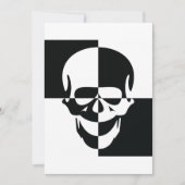 Fett Schwarz-Weiß-optische Illusion Skull-Design Einladung (Vorderseite)