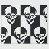 Fett Schwarz-Weiß-optische Illusion Skull-Design Geschenkpapier (Flach)
