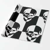 Fett Schwarz-Weiß-optische Illusion Skull-Design Geschenkpapier (Ungerollt)