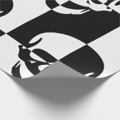 Fett Schwarz-Weiß-optische Illusion Skull-Design Geschenkpapier