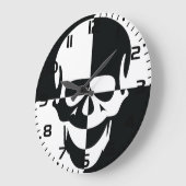 Fett Schwarz-Weiß-optische Illusion Skull-Design Große Wanduhr (Winkel)