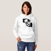 Fett Schwarz-Weiß-optische Illusion Skull-Design Hoodie (Vorne ganz)