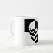 Fett Schwarz-Weiß-optische Illusion Skull-Design Kaffeetasse (Vorderseite Links)