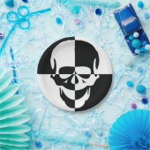 Fett Schwarz-Weiß-optische Illusion Skull-Design Pappteller (Party)