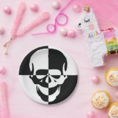Fett Schwarz-Weiß-optische Illusion Skull-Design Pappteller (Party)