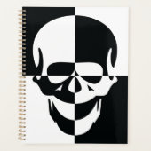 Fett Schwarz-Weiß-optische Illusion Skull-Design Planer (Vorderseite)