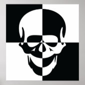 Fett Schwarz-Weiß-optische Illusion Skull-Design Poster (Vorne)