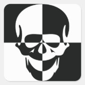 Fett Schwarz-Weiß-optische Illusion Skull-Design Quadratischer Aufkleber (Vorderseite)