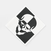 Fett Schwarz-Weiß-optische Illusion Skull-Design Serviette (Ecke)