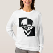 Fett Schwarz-Weiß-optische Illusion Skull-Design T-Shirt (Vorderseite)