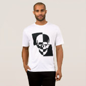 Fett Schwarz-Weiß-optische Illusion Skull-Design T-Shirt (Vorne ganz)