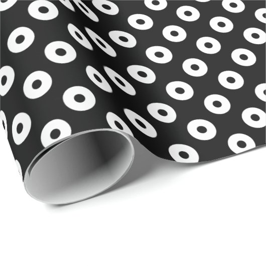 Fett Schwarz-Weiß-Polka-Dots-Umschlagpapier Geschenkpapier (Rolleneckpunkt)