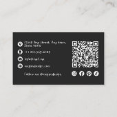Fett Schwarz-Weiß-QR-Code 5 Schreibweitenbegrenzun Visitenkarte (Rückseite)