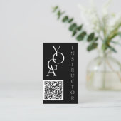 Fett Schwarz-Weiß QR Code Social Media Visitenkarte (Stehend Vorderseite)