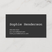 Fett Schwarz-Weiß-Schreibstil-Autor Visitenkarte (Rückseite)