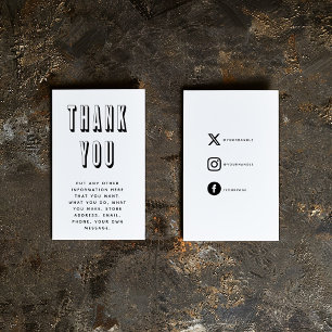 Fett Schwarz-Weiß-Spaß danke Enclosure Card Begleitkarte