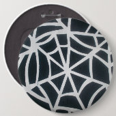 Fett Schwarz-Weiß-Spider-Webgeometrie Button (Vorne & Hinten)