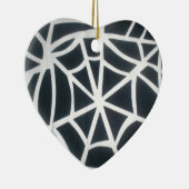 Fett Schwarz-Weiß-Spider-Webgeometrie Keramik Ornament (Rechts)