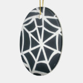 Fett Schwarz-Weiß-Spider-Webgeometrie Keramikornament (Links)