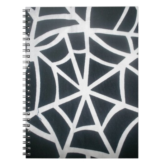 Fett Schwarz-Weiß-Spider-Webgeometrie Notizblock (Vorderseite)