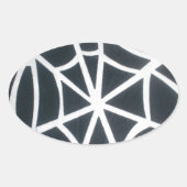 Fett Schwarz-Weiß-Spider-Webgeometrie Ovaler Aufkleber (Vorderseite)
