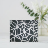 Fett Schwarz-Weiß-Spider-Webgeometrie Postkarte (Stehend Vorderseite)