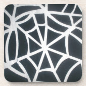 Fett Schwarz-Weiß-Spider-Webgeometrie Untersetzer (Vorderseite)