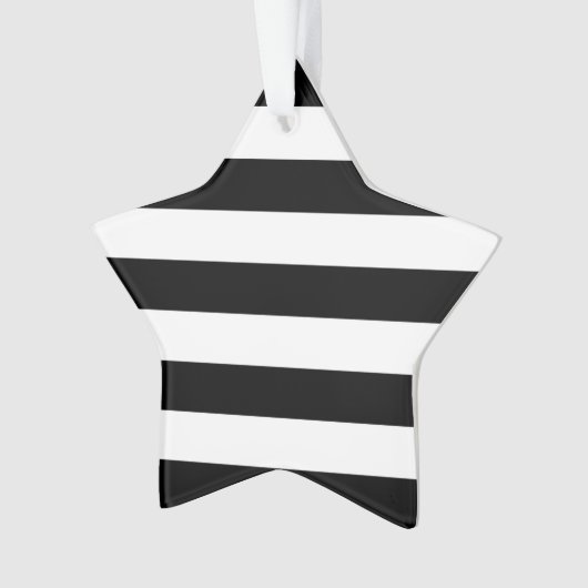 Fett-Schwarz-Weiß-Streifen-Design Ornament (Vorderseite)