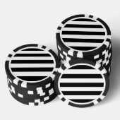 Fett-Schwarz-Weiß-Streifen Pokerchips (Stapel)