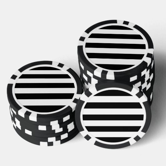 Fett-Schwarz-Weiß-Streifen Pokerchips (Stapel)