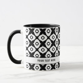 Fett Schwarz-Weiß symmetrisches Arabeskenmuster Tasse