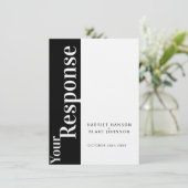 Fett Schwarz-Weiß-Text Hochzeitsantwort UAWG Einladung (Stehend Vorderseite)