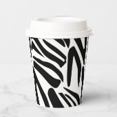 Fett Schwarz-Weiß-Zebra-Druckmuster Pappbecher (Rückseite)