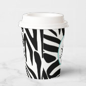Fett Schwarz-Weiß-Zebra-Druckmuster Pappbecher (Rechts)