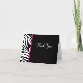 Fett schwarz-weiß Zebra Print Dankeskarte