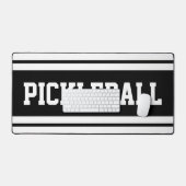 Fett Schwarz-weiße athletische Streifen PICKLEBALL Schreibtischunterlage (Tastatur & Maus)