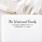 Fett Schwarz-weiße Familienname-Rücksendeadresse (Insitu)