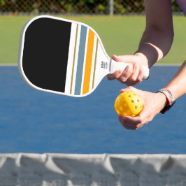 Fett Schwarz-weiße, gelbe schieferblaue Streifen Pickleball Schläger