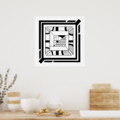 Fett Schwarz-weiße Geometrie, Abstrakte Linie Art Poster (Küche)