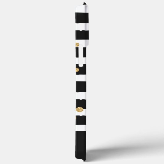 Fett Schwarz-weiße Imitate Gold Strip Muster Case-Mate iPhone Hülle (Rückseite / Rechts)