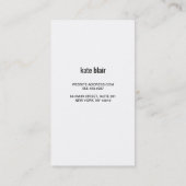 Fett Schwarz-weiße moderne IMITATE Silver Strick Visitenkarte (Rückseite)