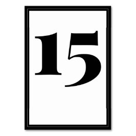 Fett Schwarz-weiße Typografie Minimalistische Tabe Tischnummer