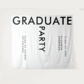 Fett Schwarz-weißer Personalisierter Abschluss Hin Wandteppich (Vorderseite (Horizontal))