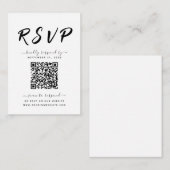 Fett schwarz-weißer QR-Code Hochzeit RSVP Begleitkarte (Vorne/Hinten)