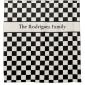 Fett schwarze Creme Prüfmuster mit Namen Duschvorhang (Vorderseite)